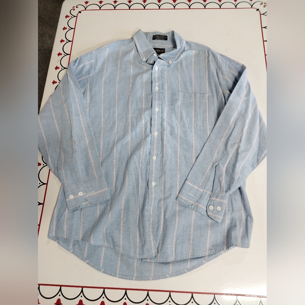 Light Blue Campus Brand Striped Men's Shirt